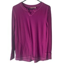 LOGO Lounge Women's Size Medium‎ Purple Pink Guaze Long Sleeve Comfort Top
